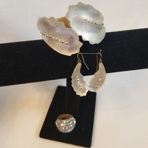 Alexis Bittar frosty white cuff set